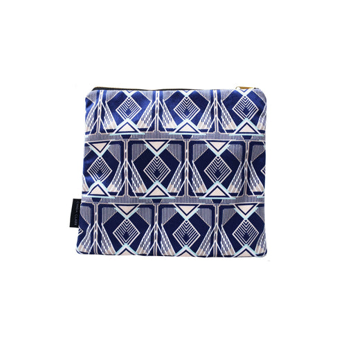 Francis Pink Striped Large Velvet Pouch