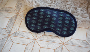 Navy Fan Silk Eye Mask